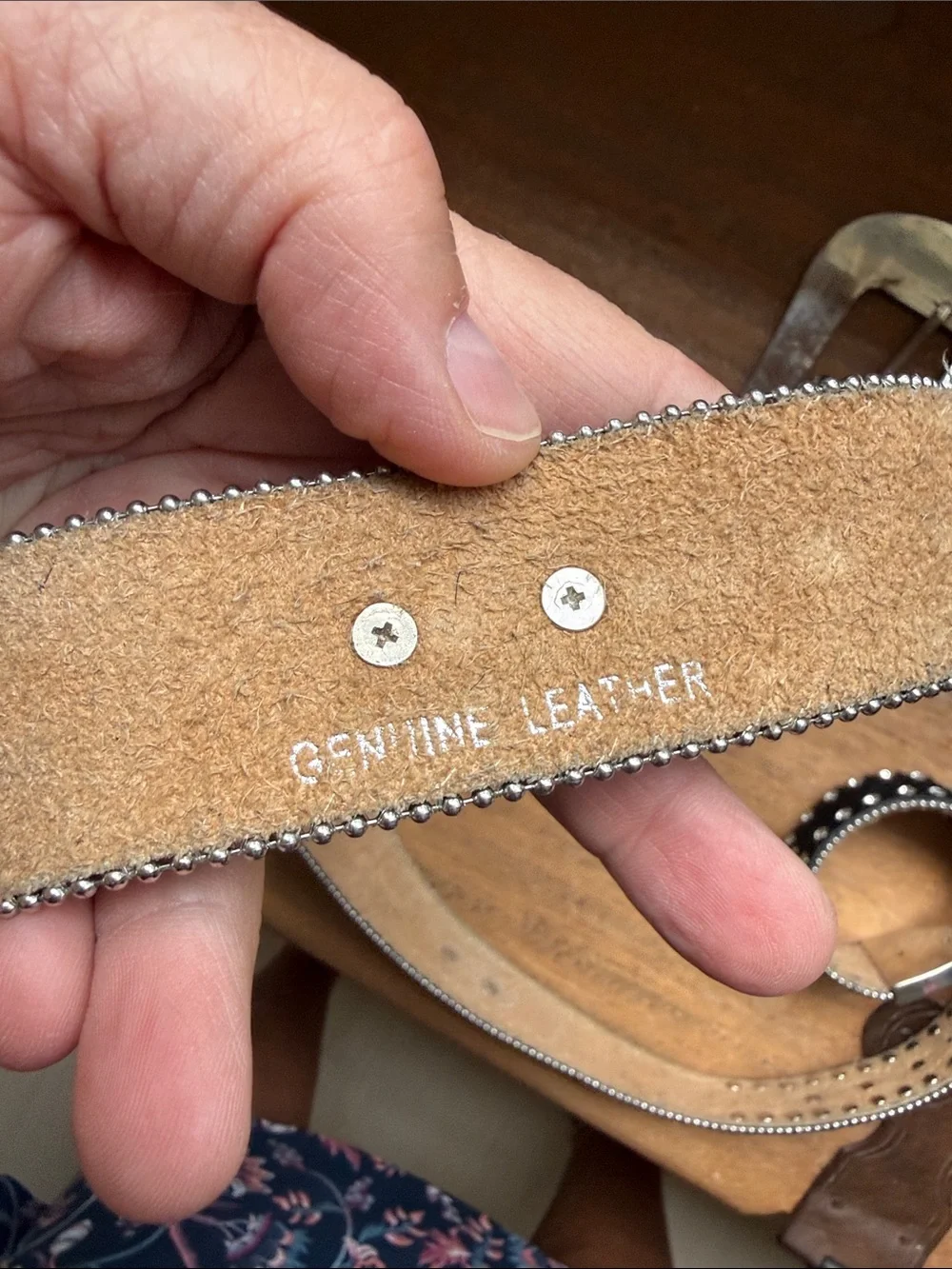 Studded Black Western Belt with Silver Buckle